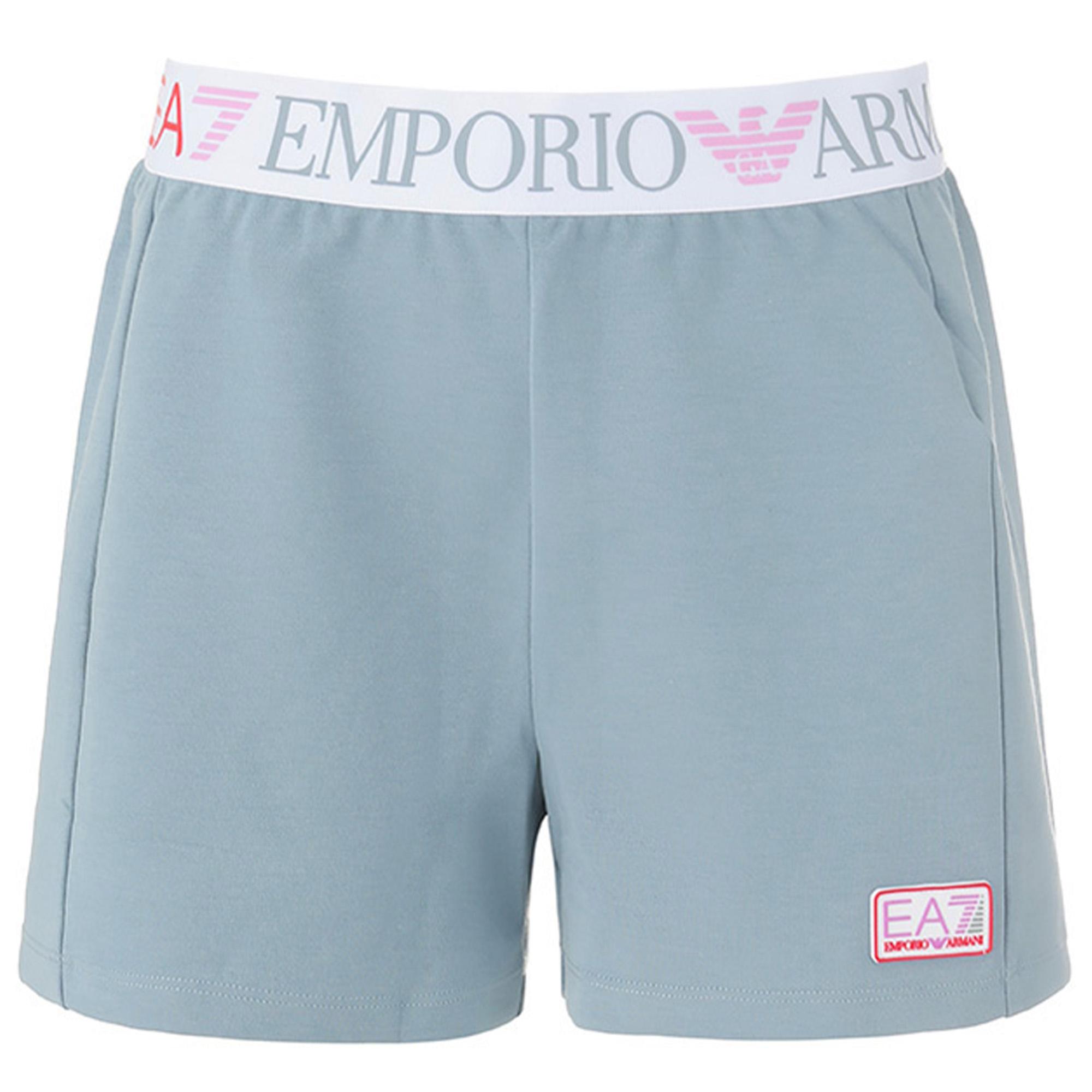 

Emporio Armani FW24 Logo Printed Elastic Waist Casual Shorts Women shorts Teal 3DTS63-TJKWZ-1533 L