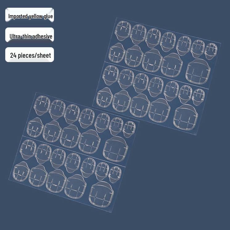 

24 шт. Ультра-липкий водостойкий желейный клей для носимого нейл-арта - Прозрачные, двусторонние, экстратонкие клейкие наклейки для типсов и накладных ногтей