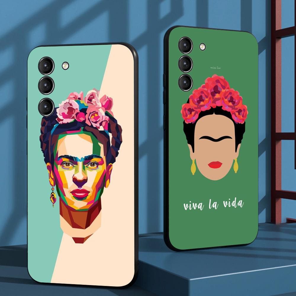 Painting F-ridaS Kahlo-s art pattern Phone Case For Samsung Galaxy S26 S25 S24 S23 S22 S21 Plus Ultra Note20 Soft Black
