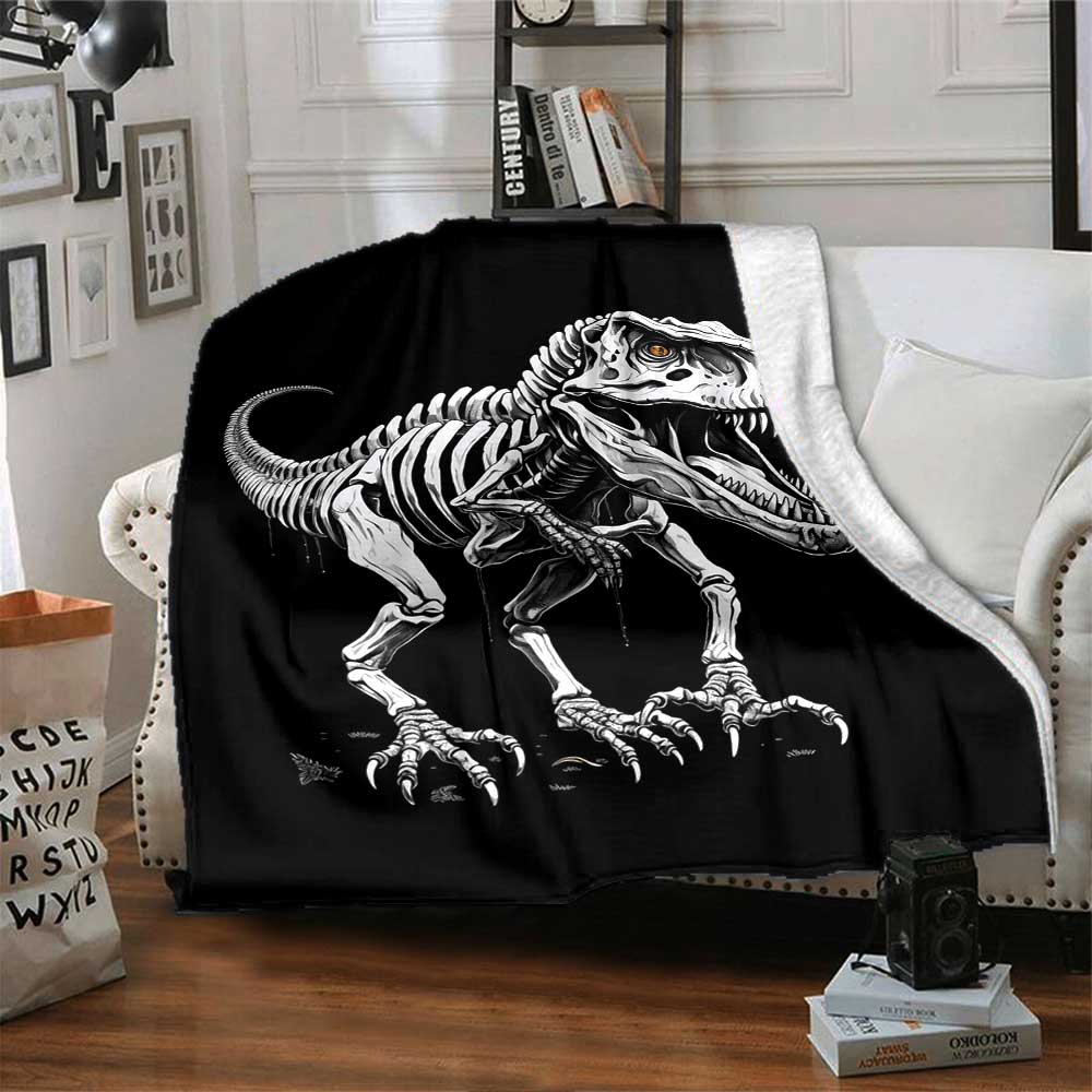 Dinosaur Fossil Display Cozy Blanket Soft Warm Cozy Perfect for Sofa Couch Office Bed Picnics for All Occasions Modern Style Unique Accessory Y3