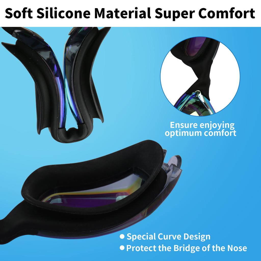 High-definition Swim Goggles with Retail Box Large-frame Swimming Goggles Anti-fog No Leaking for Boys And Girls Adult Women Men