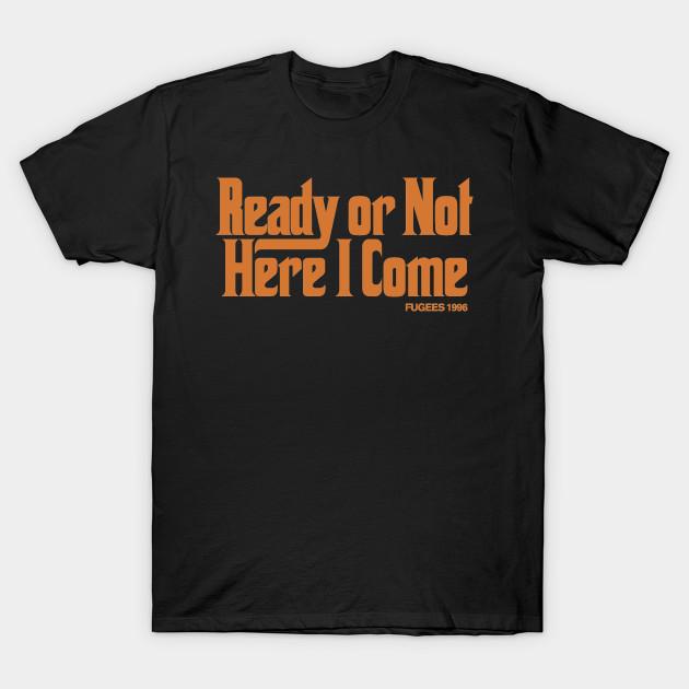 

Men Black Print T-shirt Ready Or Not (Fugees) No-Cut Transfer Paper Print Cotton Tshirt S чорний