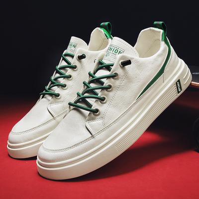 2024 New Student Trend Little White Shoes Men's Spring and Autumn Versatile Leather Casual Board Shoes Korean Men's Shoes