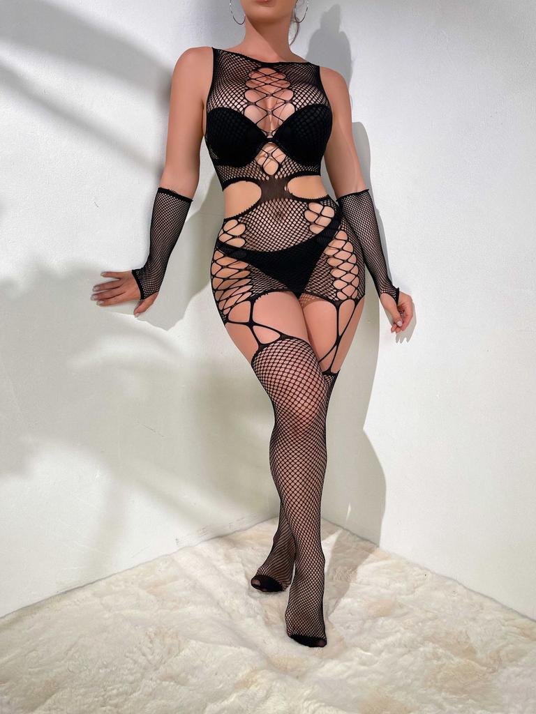 One-Piece Crotchless Bodystocking For Sex Transparent Sexy Lingerie Sexiest Bodysuit Erotic Costumes Open Full Body Underwear