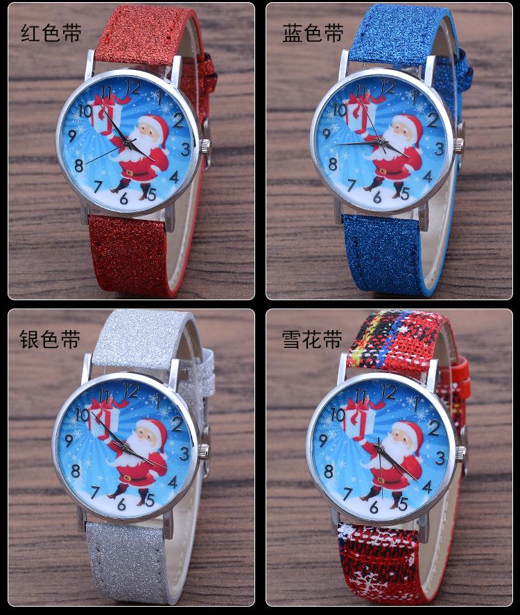 Christmas Snowman Women's Watches Casual Quartz Wristwatches Bright Color Leather Strap Quartz Watches Ladies Watch Reloj Mujer