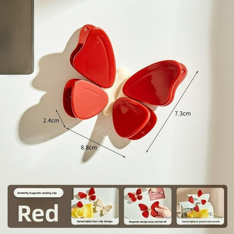 Magnetic butterfly sealing clip Snack sealing clip Packaging bag sealing clip Magnetic refrigerator sticker Mini cute sealer