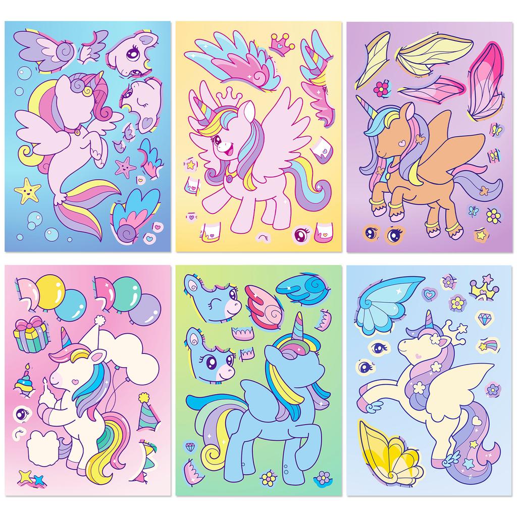 6 Photos/Baotong Xiaoma Face Switching Stickers Make A Face Puzzle Sticker Personalized and Creative Rainbow Xiaoma Stickers DIY