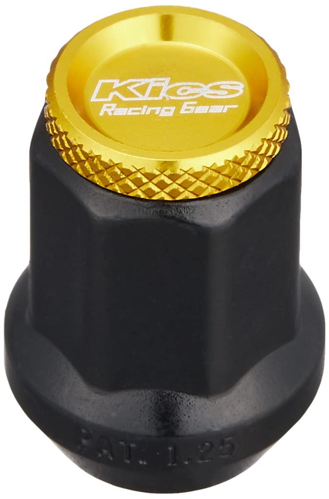KYO-EI (Kyoei Industry) Extreme Nut with Aluminum Cap, M12 X P1.25, 20 Pieces, Gold, HP3KA