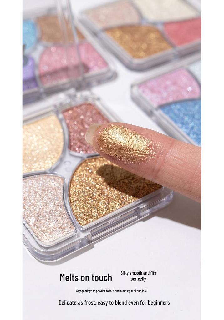 HERORANGE Four-Color Shimmer Highlighter & Eyeshadow Palette