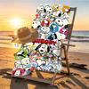Snoopy Print Beach Towel Design, Soft, Lightweight. for Home Bathroom, Spa, Pool, Yoga, Surfing, Camping, Gift for Family, Friend