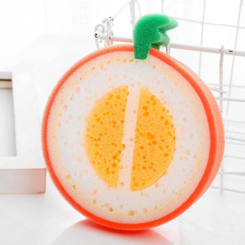 Fruit-Themed Thickened Sponge Scourer for Powerful Stain Removal and Degreasing.