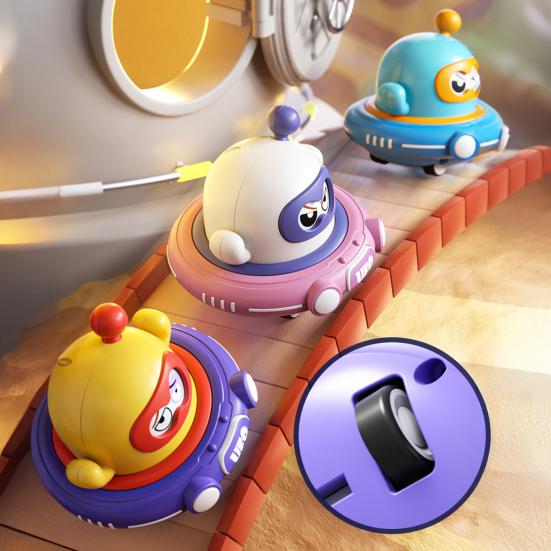 Back UFO Car Toy Inertial Drive Children Cartoon Spaceship Toddlers