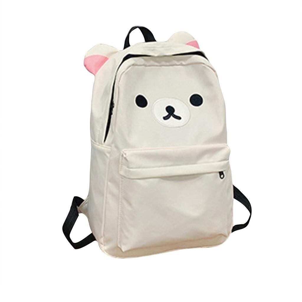 Adorable Cartoon - Eared Kids' Backpacks, Polyester Material, Spacious Storage For School And Travel, With Front Pocket For Easy Access