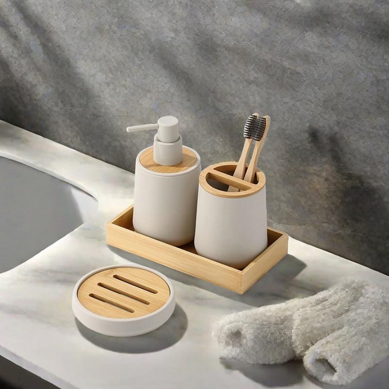 Nordic Minimalist Hand Sanitizer Bottle Mouthwash Tray Ornaments Bathroom Toothbrush Holder Bathroom Home Decoration