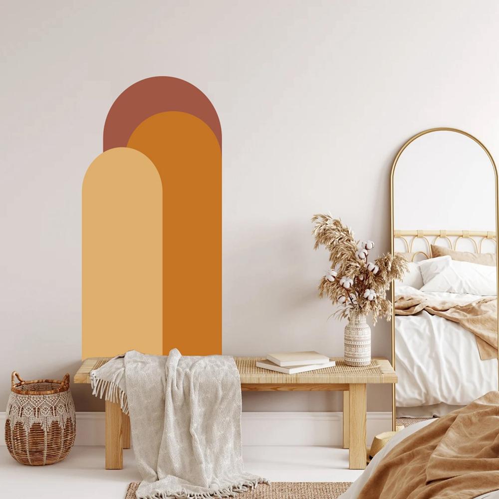Samolepící samolepky na stěnu Boho Arch Jednobarevné geometrické umělecké dekorativní tapety Vinyl Decal Living Room Home Decor 52x140cm
