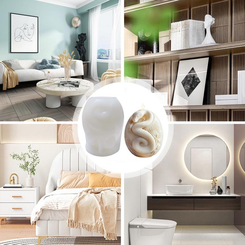 Candela Aromatica in Resina Rilievo Serpente Stampo in Silicone Gesso Resina Fatta a Mano Ornamenti Stampi Animale Sapone Materiali per Fare Candele