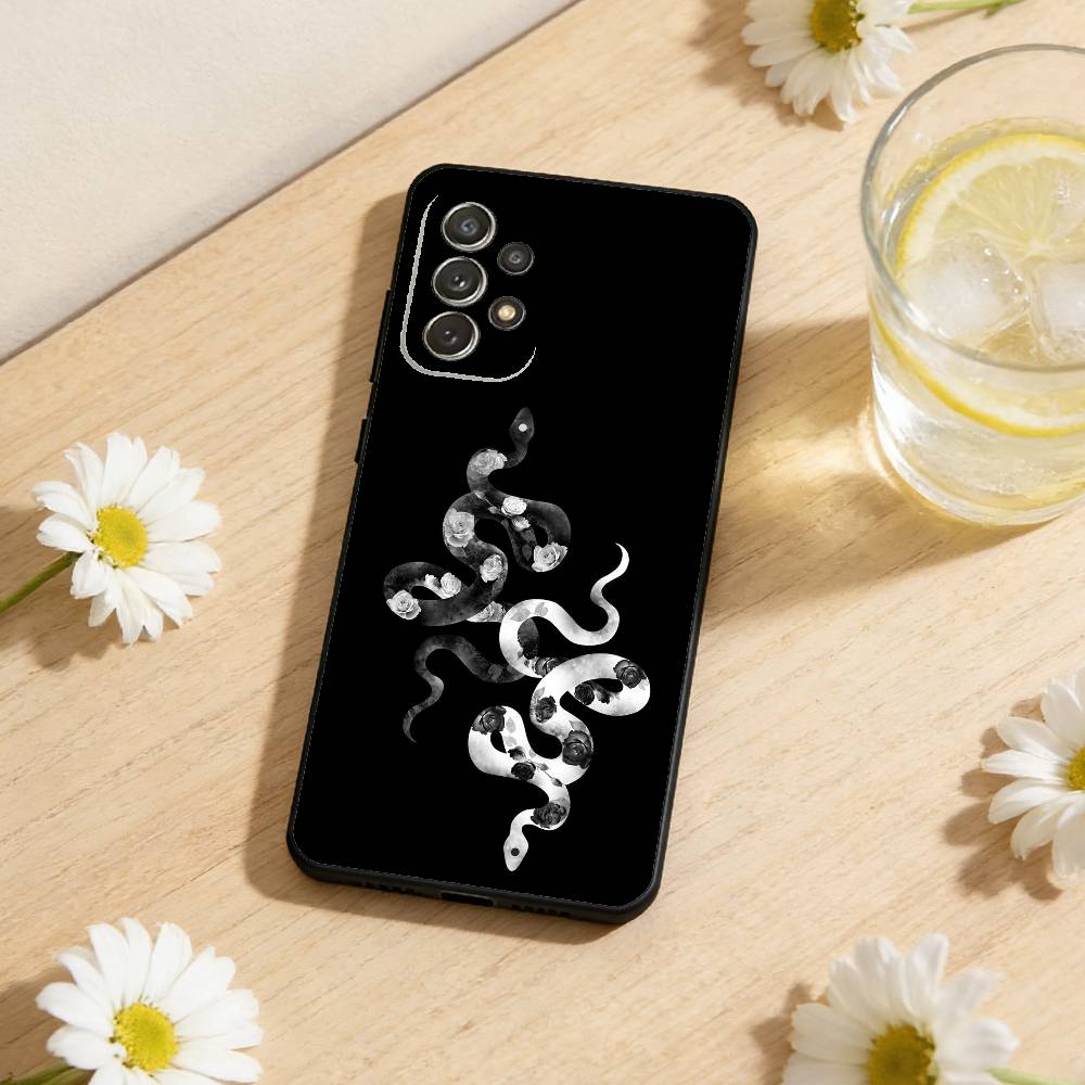 Divine Wisdom snake Phone Case For Samsung S25,S24,S21,S22,S23,S30,Ultra,S20,Plus,Soft Silicone Black Cover