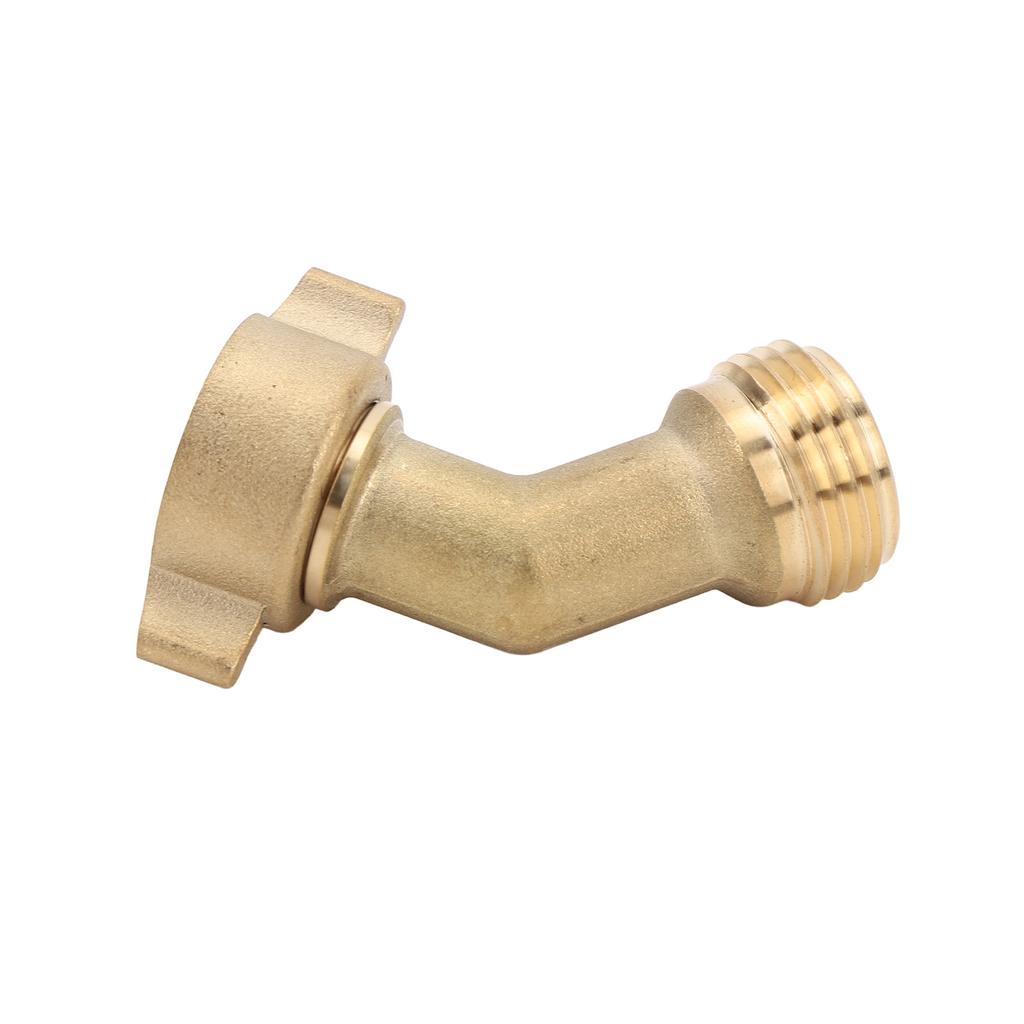 45 Degree Water Hose Elbow 3 4inch Threads Brass Construction Garden Hose Elbow Adapter for RV Motorhome Trailer Marine