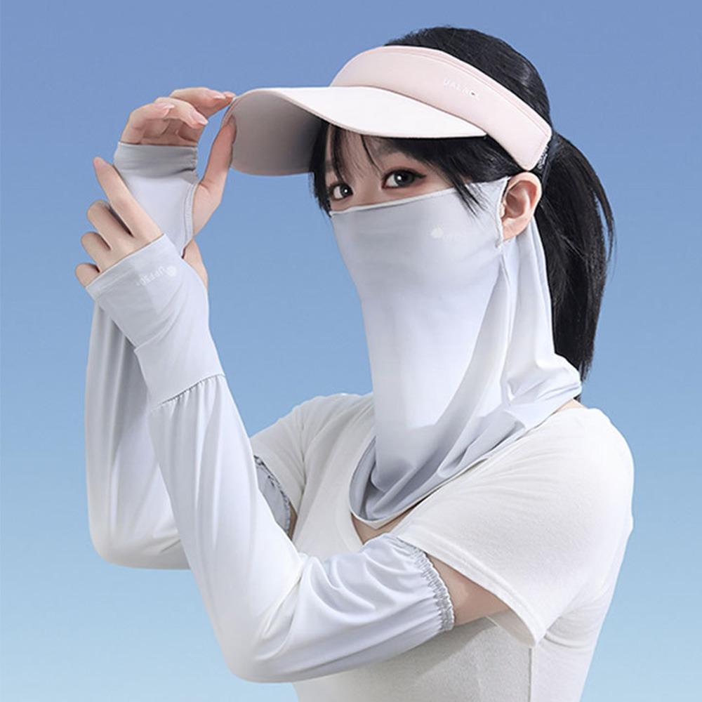 UV Protection Ice Silk Face Mask Breathable Sunscreen Face Veil Fashion Ice Silk Sleeve Outdoor