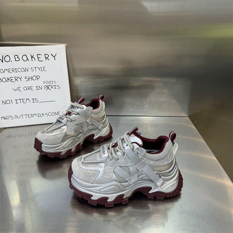 

Красные кроссовки на платформе с горкой со стразами, повседневная обувь для женщин 40 серебряный