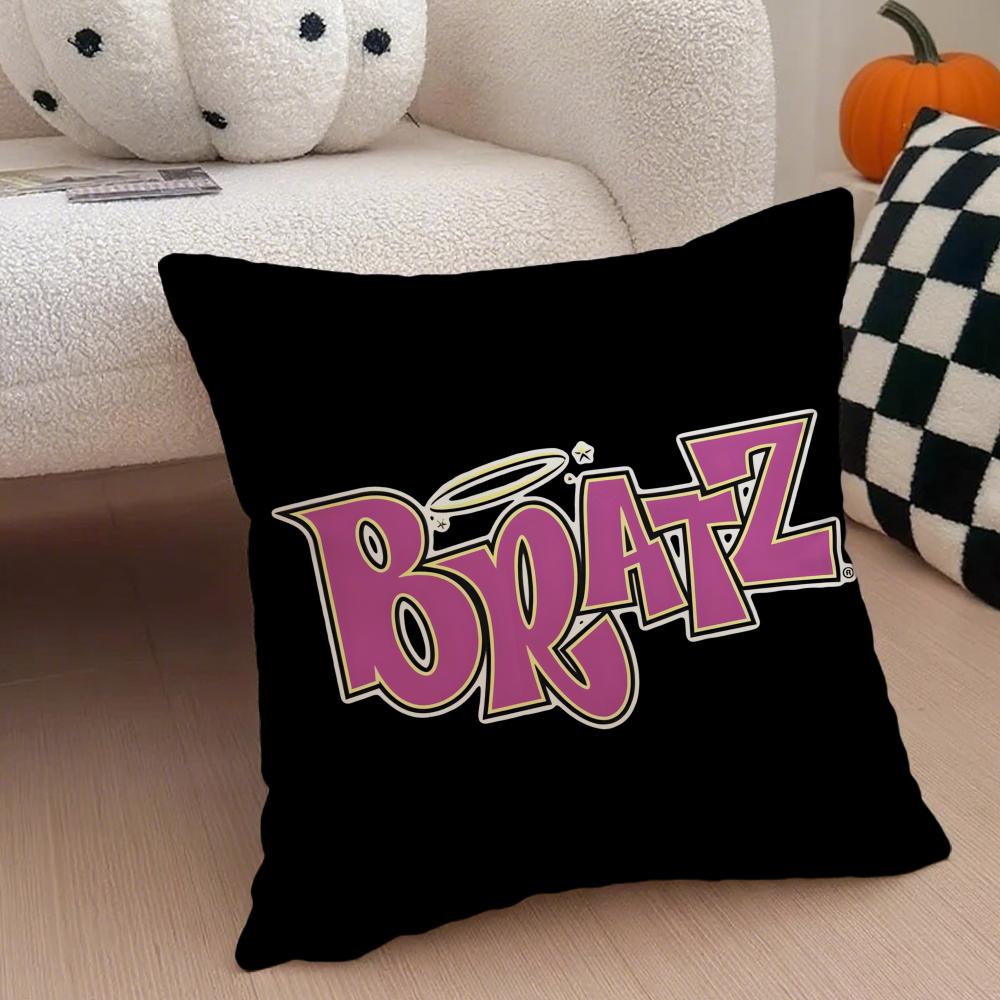 Stylish American Fashion Doll BBratz Cushion Cover Throw Pillow Cover Hidden Button Durable Polyester Chair Cushion