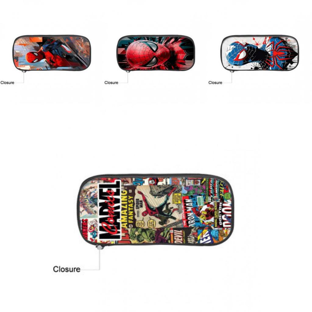 Spider Man Nylon Pencil Bag For Students With Spacious Storage And Casual Style