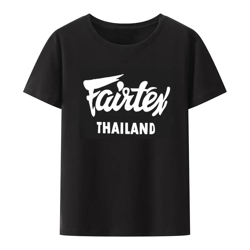 

Футболка Fairtex Thailand, черная, повседневная, для тайского бокса, с круглым вырезом, свободная, с графическим принтом, хипстерская, уличная мода, дышащая S