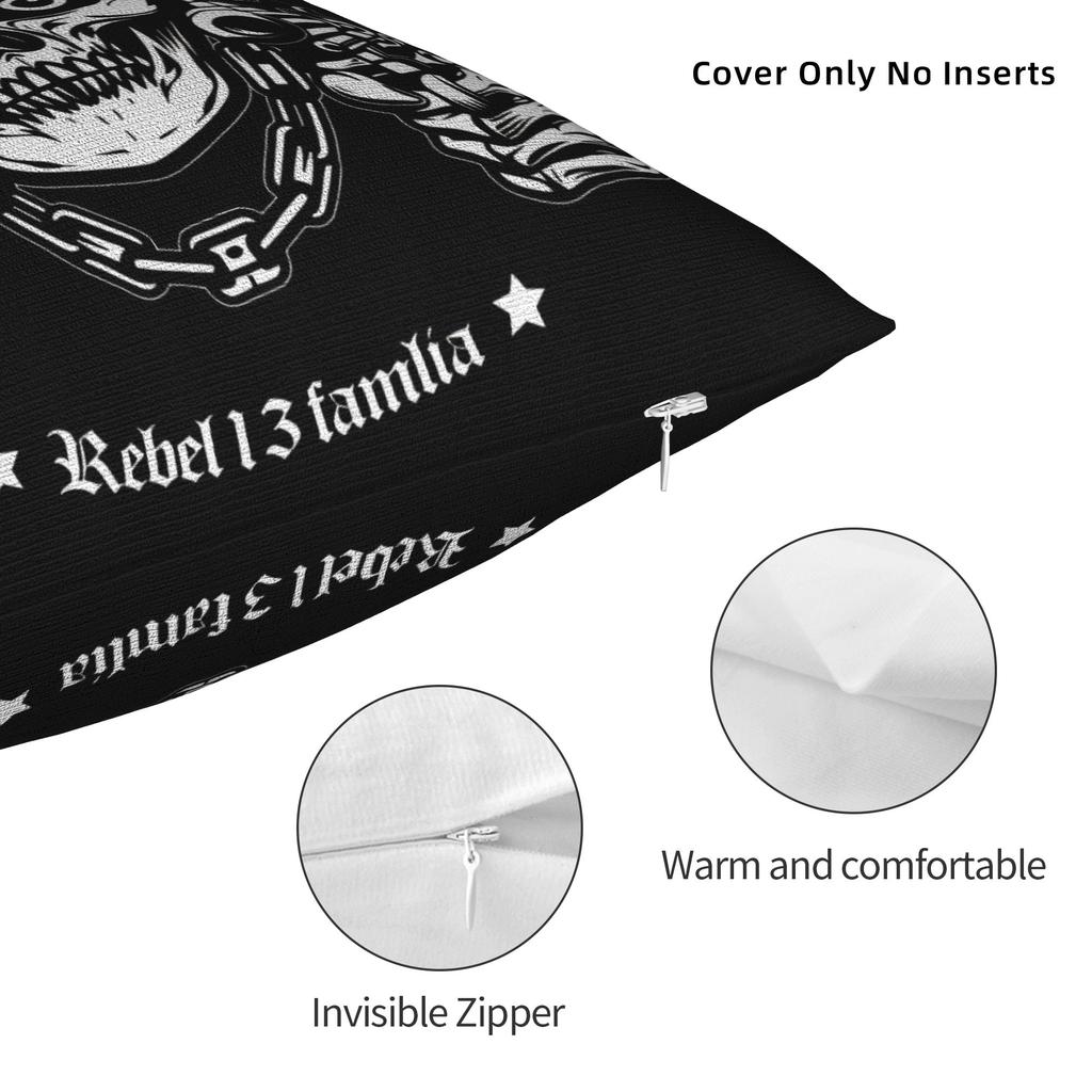 Black Grey Skull Face Día De Los Muertos Pillowcases Funny Pillow Case For Sofa Home Decoration Design Pillow Cover