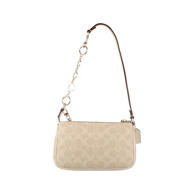 COACH [Customized bag] Nolita 19 Jiuqi classic presbyopia print coated canvas portable shoulder bag small size women's bagel Bai Yuekui