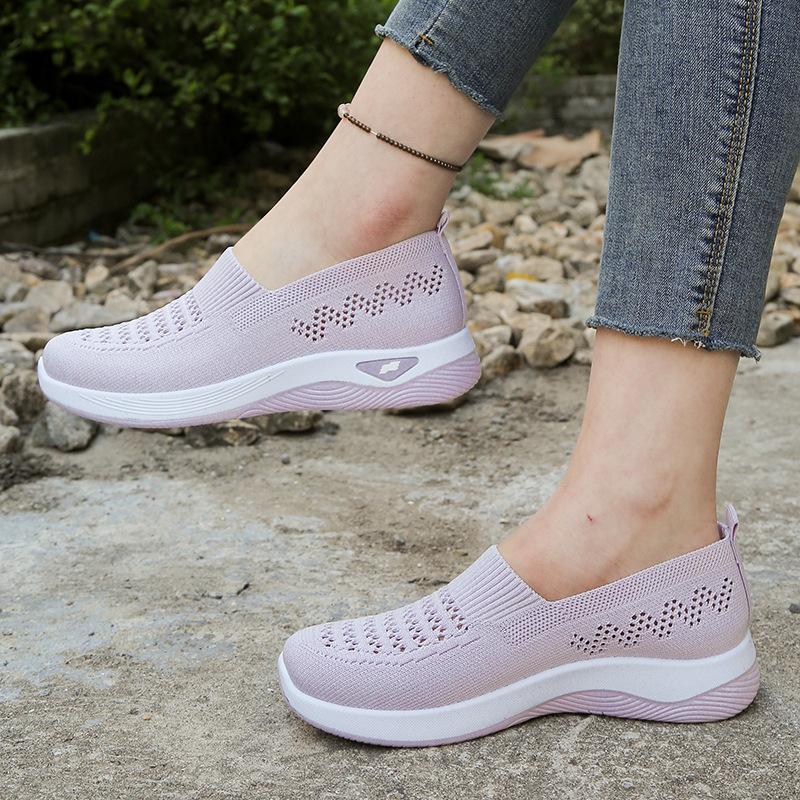 Mesh Breathable Women's Shoes Without Shoelaces Lazy Shoes with Soft Soles Hiking Shoes Daily Casual Women's Shoes