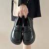 British style platform small leather shoes women's autumn 2025 new one-pedal jk single shoes muffin bottom loafers round head