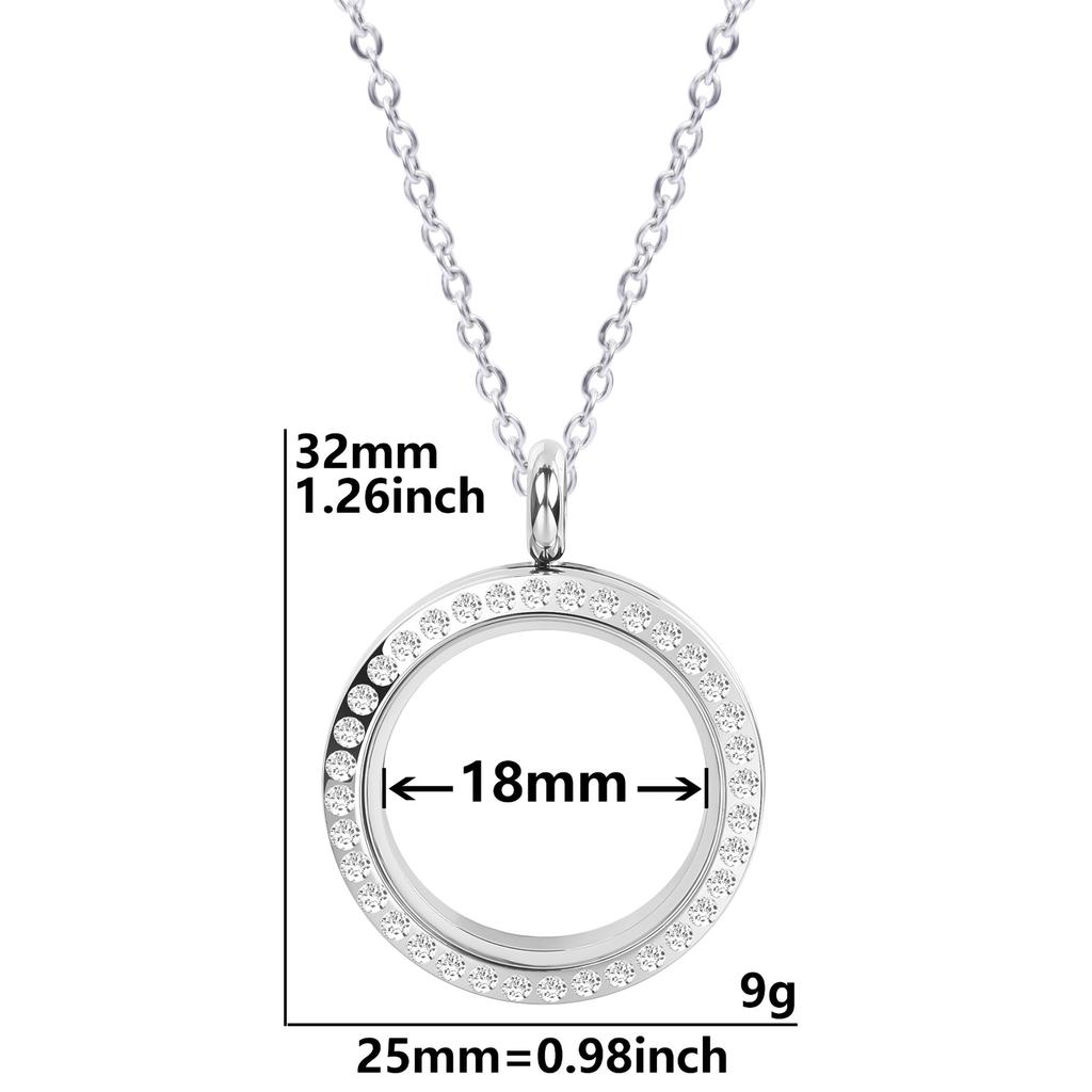 Never Fade Round Stainless Steel Locket Pendant Necklaces For Women Men Accessories Living Lockets Necklace Memory Jewelry Gift
