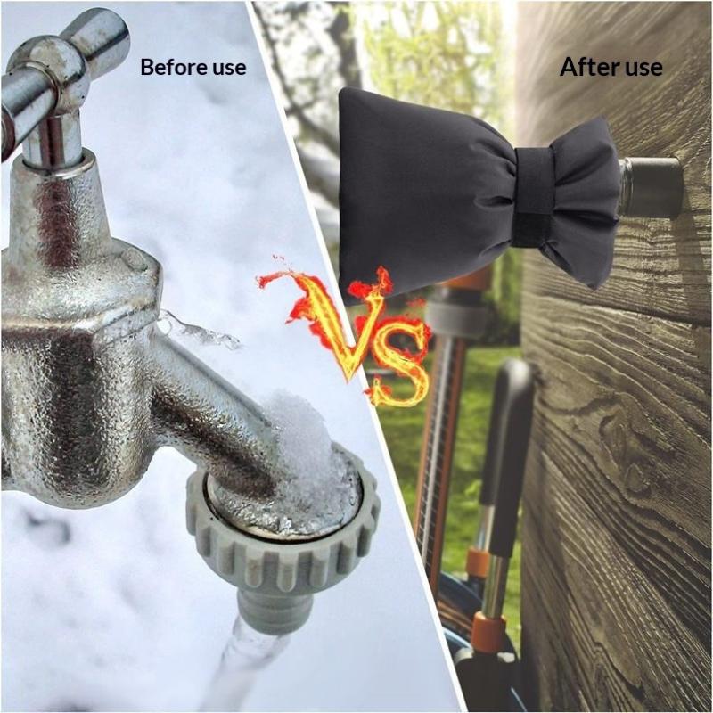 1Pcs Faucet Cover Winter Black Outdoor Waterproof Freeze Protection Insulation Outside Garden Faucet Tap Reusable Protector