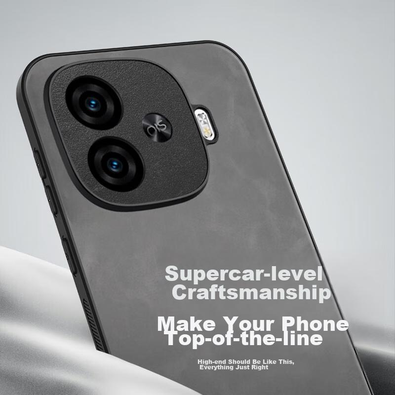 HotFire Phone Case for Vivo IQOO Z9 Turbo/iQOO Z9 Turbo+, Upgraded Skin-Like Matte Lens Full Protection Personalized Silicone - Smoke Gray