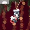 Colorful 3D Retro Bell Resin Ornament - American Cartoon Style Christmas Hanging Decoration