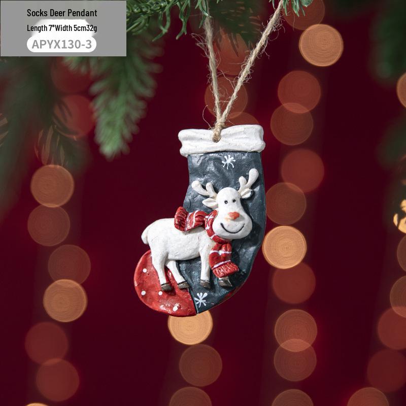 Colorful 3D Retro Bell Resin Ornament - American Cartoon Style Christmas Hanging Decoration