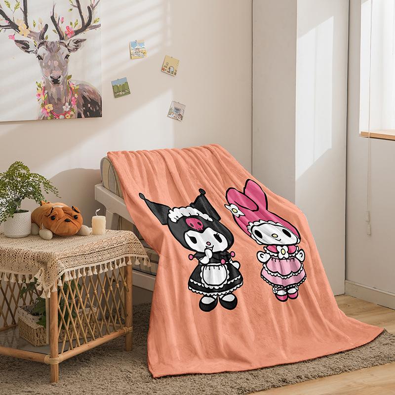 Kuromi Cartoon Series Double Sided Flannel 3D Digital Printing Blanket Blanket
