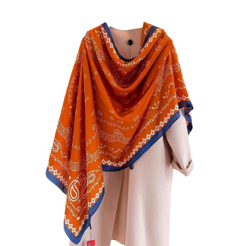 Seide Sonnenschutz Klimaanlagen Cheongsam Schal Damen Sommerrock Vielseitiger Ausländischer Stil Große Größe Seidenschal Schal