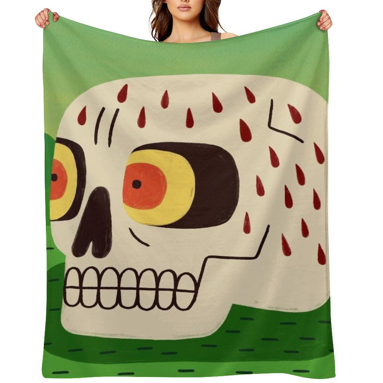 

Skull Throw Blanket anime Plaid wednesday Personalized Gift Blankets 30x40in