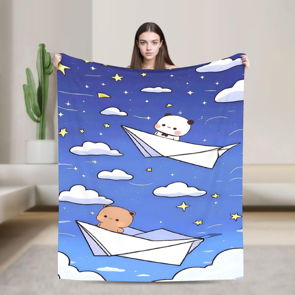 Weiche Decke Mädchen Jungen Camping Bubu Dudu Flugdecke Flanell Tagesdecke für Couch Sessel Sofa Bett Modische Sofa Bett Abdeckung