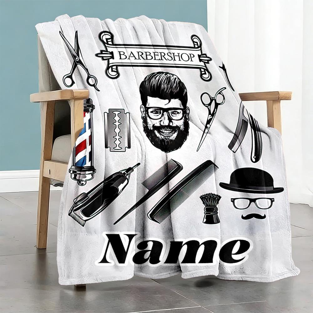 Tools44 Personalized Name Blanket Multi-purpose Customizable Blanket Ultra-Soft Throw For Chair Livingroom Seaside Bedding Four Seasons Universal