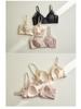 Reggiseno a Coppa con Orecchie di Coniglio, Intreccio in Rete di Raso di Seta - Senza Ferretto, Traspirante, Lingerie in Seta di Gelso Francese per Donna