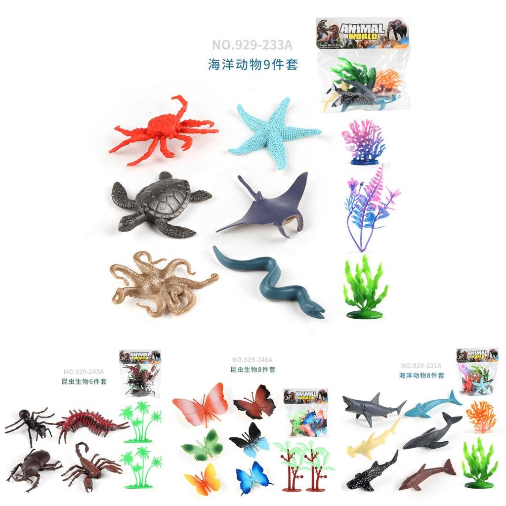 Animal Pvc Educational Figurine Set With Realistic Insects Dinosaurs Forest And Sea Creatures