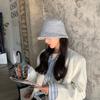 Trendy 2021 Washed Denim Bucket Hat For Women Youthful Style Wide Brim Sun Protection