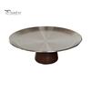 Simple Design Plate Stainless Steel Fruit for Kitchen Counter, Modern Pedestal Serving Smooth Edge Tray, Multi-use Dessert Platter Dining Table