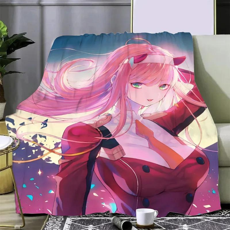 Sexy Girl ZERO TWO DARLING Printed Blanket Picnic Blankets Warm Blanket Soft and Comfortable Blanket Home Travel Birthday Gifts