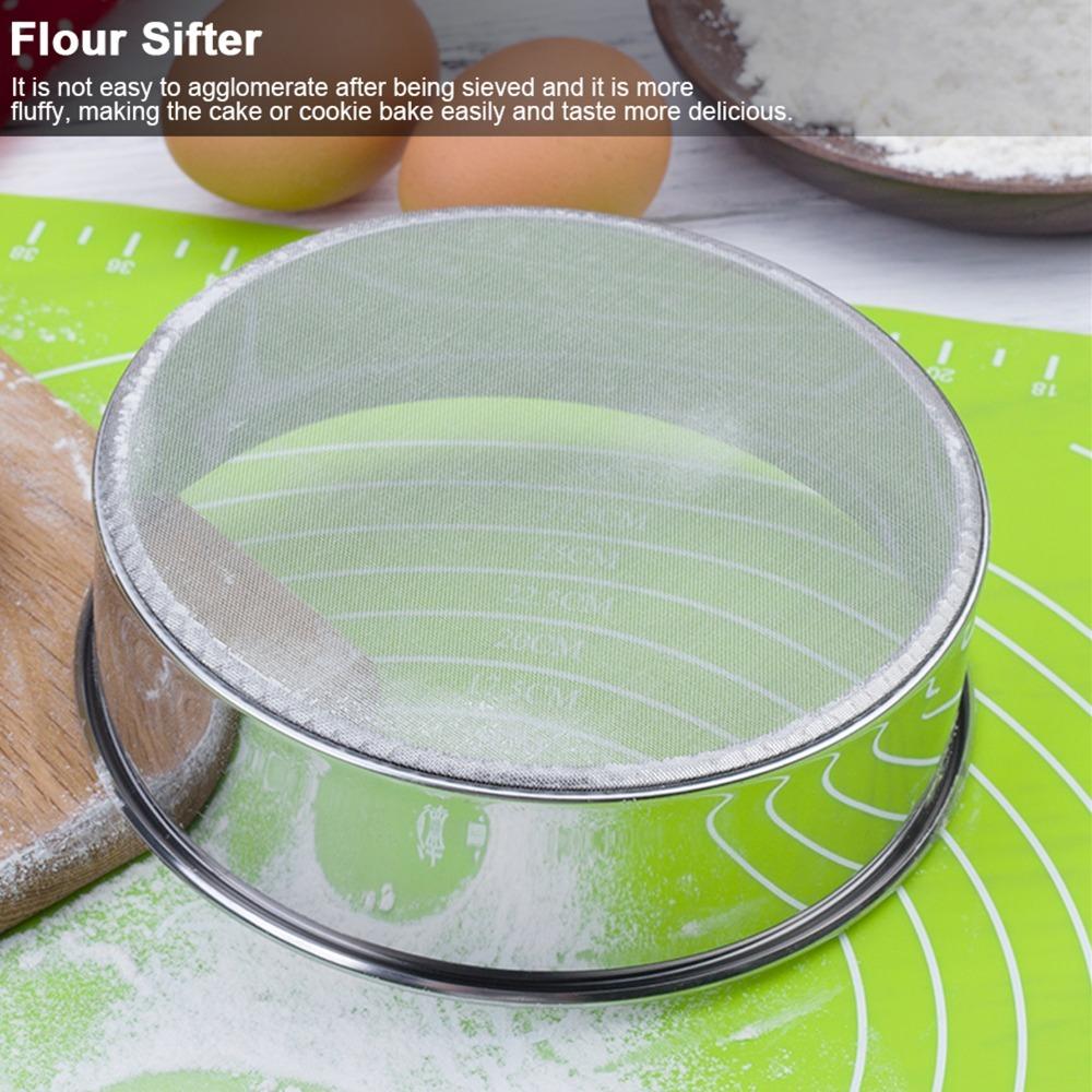 Round Fine Mesh Round Handheld Stainless Steel Manual Flour Sifter Baking Prep