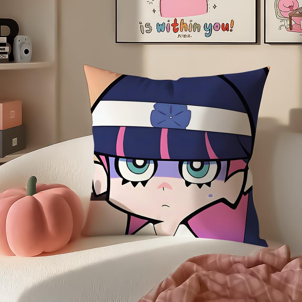 Japanese Anime PPanty Stocking with Garterbelt Cushion Cover Pillowcase Short Plush Invisible Zipper Room Sofa Cushion Cover