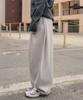 Zero Side Deep Tuck Loop Curved Sweatpants [Melange Grey]