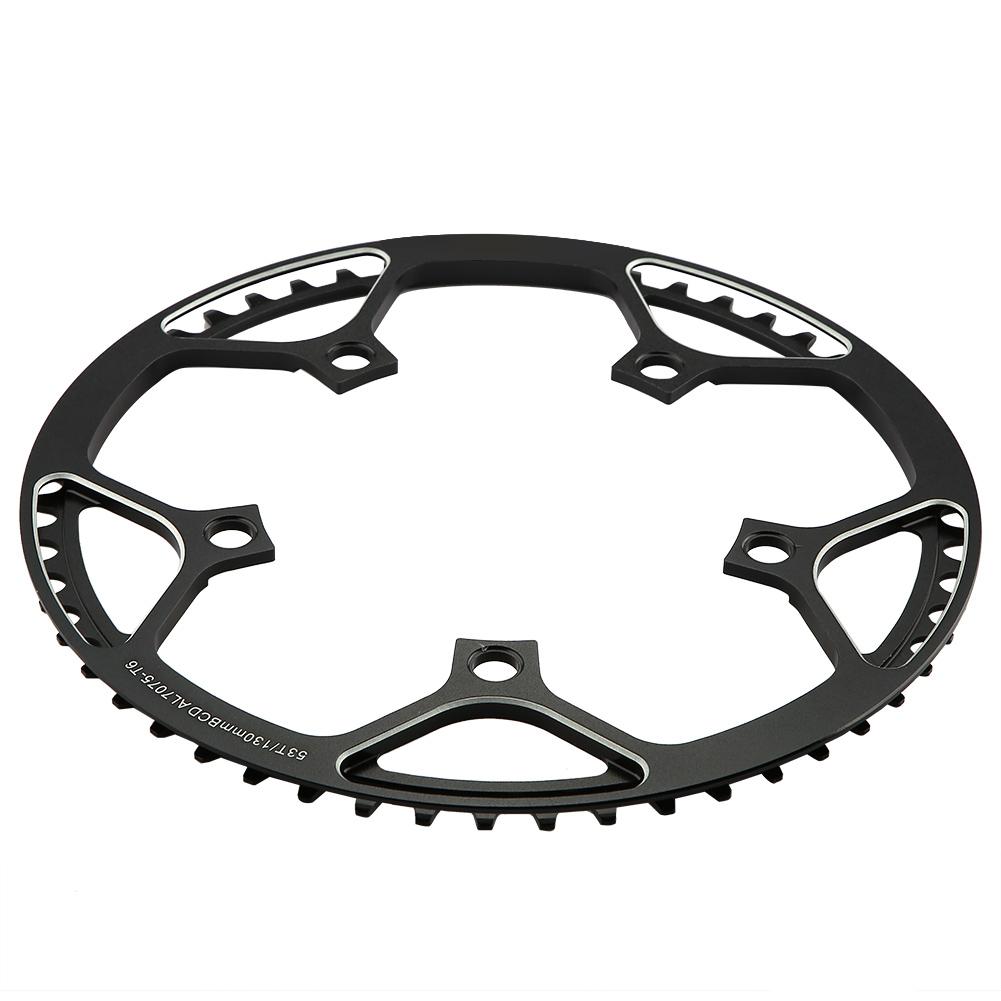 53T CNC Aluminum Alloy Mountain Bike Single Crank Chain Repair Parts (Black)